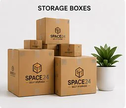 Stacked Space24 storage boxes